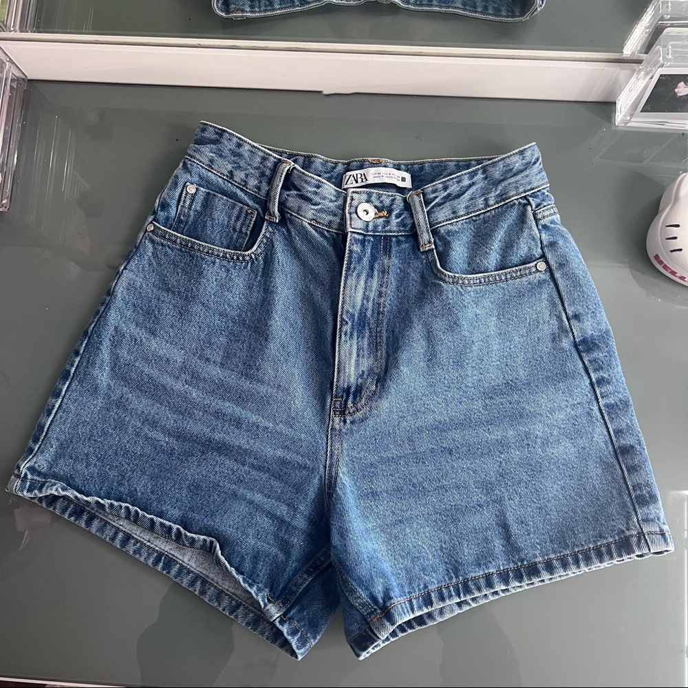 Zara High Waisted Denim Shorts